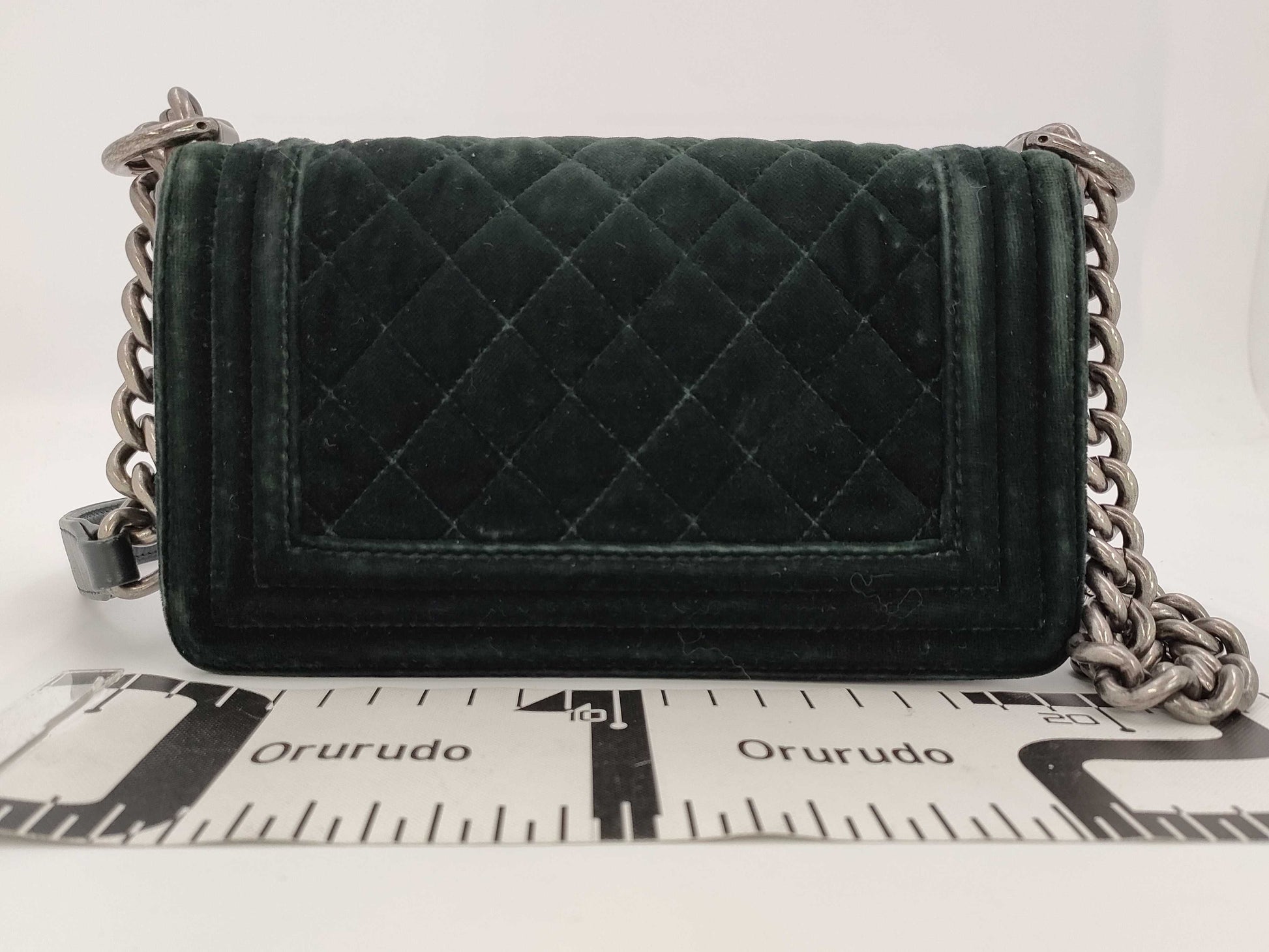 CHANEL Boy Chanel 20 Velour Shoulder Bag