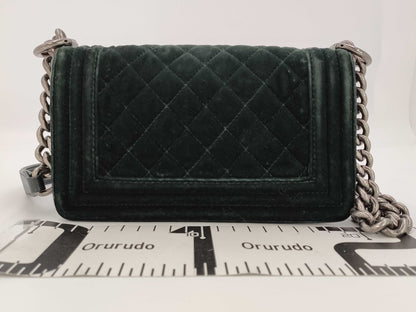 CHANEL Boy Chanel 20 Velour Shoulder Bag