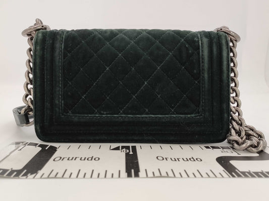 CHANEL Boy Chanel 20 Velour Shoulder Bag