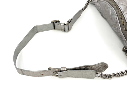 CHANEL Metallic Silver Waist Pouch, 19th Series, A94102