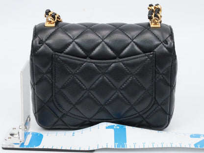 CHANEL Mini Matelasse Jeweled Chain Serial Plate Shoulder Bag