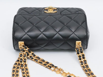 CHANEL Mini Matelasse Jeweled Chain Serial Plate Shoulder Bag