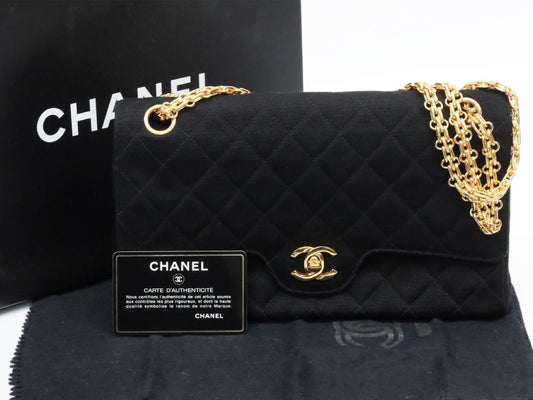 CHANEL Double Flap Cotton Shoulder Bag, No. 1