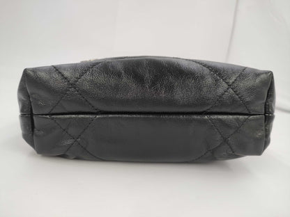 CHANEL Chanel 22 Mini Black Shoulder Bag with Silver Hardware and GP Serial Plate 