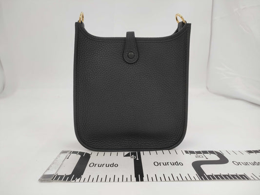 HERMES Mini Evelyne Amazone 16 TPM Noir Shoulder Bag with Gold Hardware and GP K Stamp