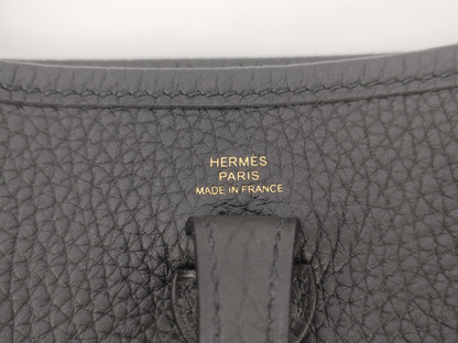 HERMES Mini Evelyne Amazone 16 TPM Noir Shoulder Bag with Gold Hardware and GP K Stamp