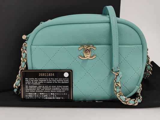 CHANEL Chanel Chain Shoulder Bag Blue Shoulder Bag