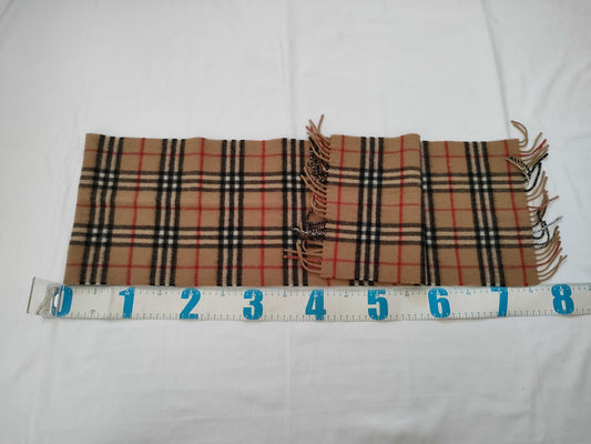 BURBERRY / Fringe Scarf / Nova Check / Made in England / 100% Lambswool / Beige Other Accessories