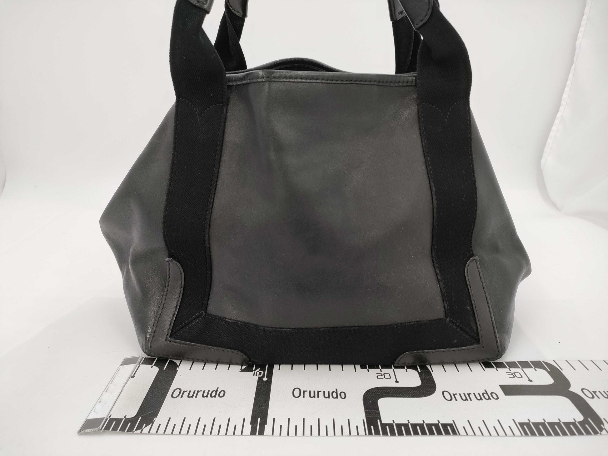 BALENCIAGA Navy Cabas Leather Handbag