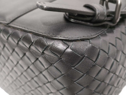 BOTTEGA VENETA Intrecciato Leather Backpack in Black