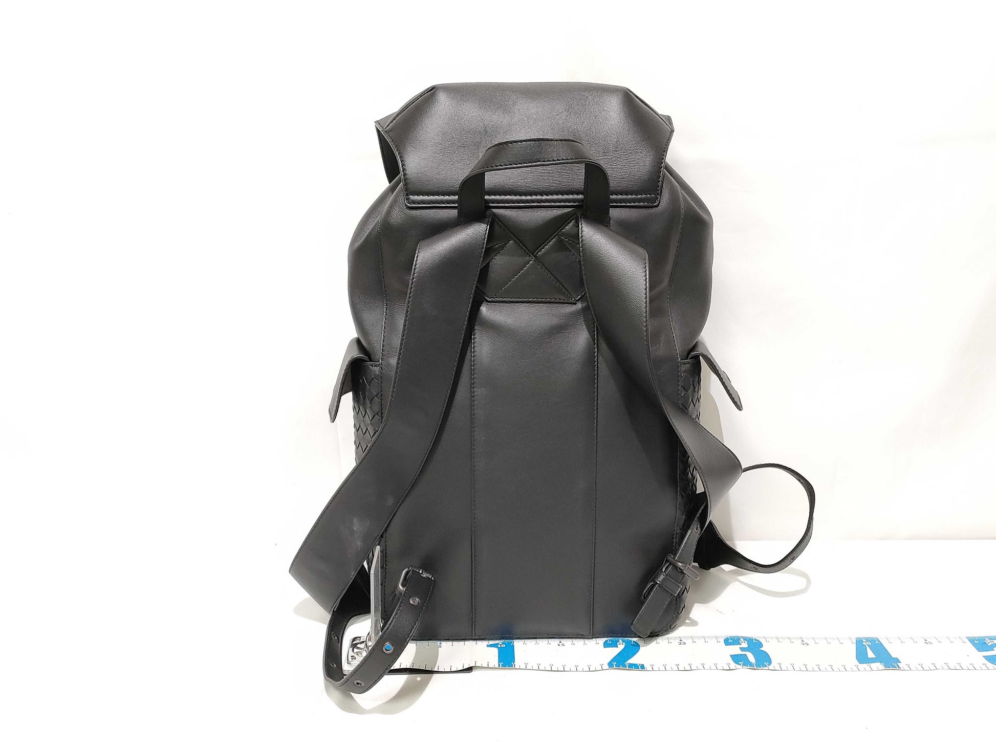 BOTTEGA VENETA Intrecciato Leather Backpack in Black