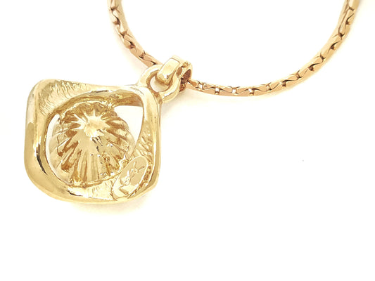 Yves Saint Laurent Gold-Colored Large Rhinestone Pendant Necklace, 11.9g