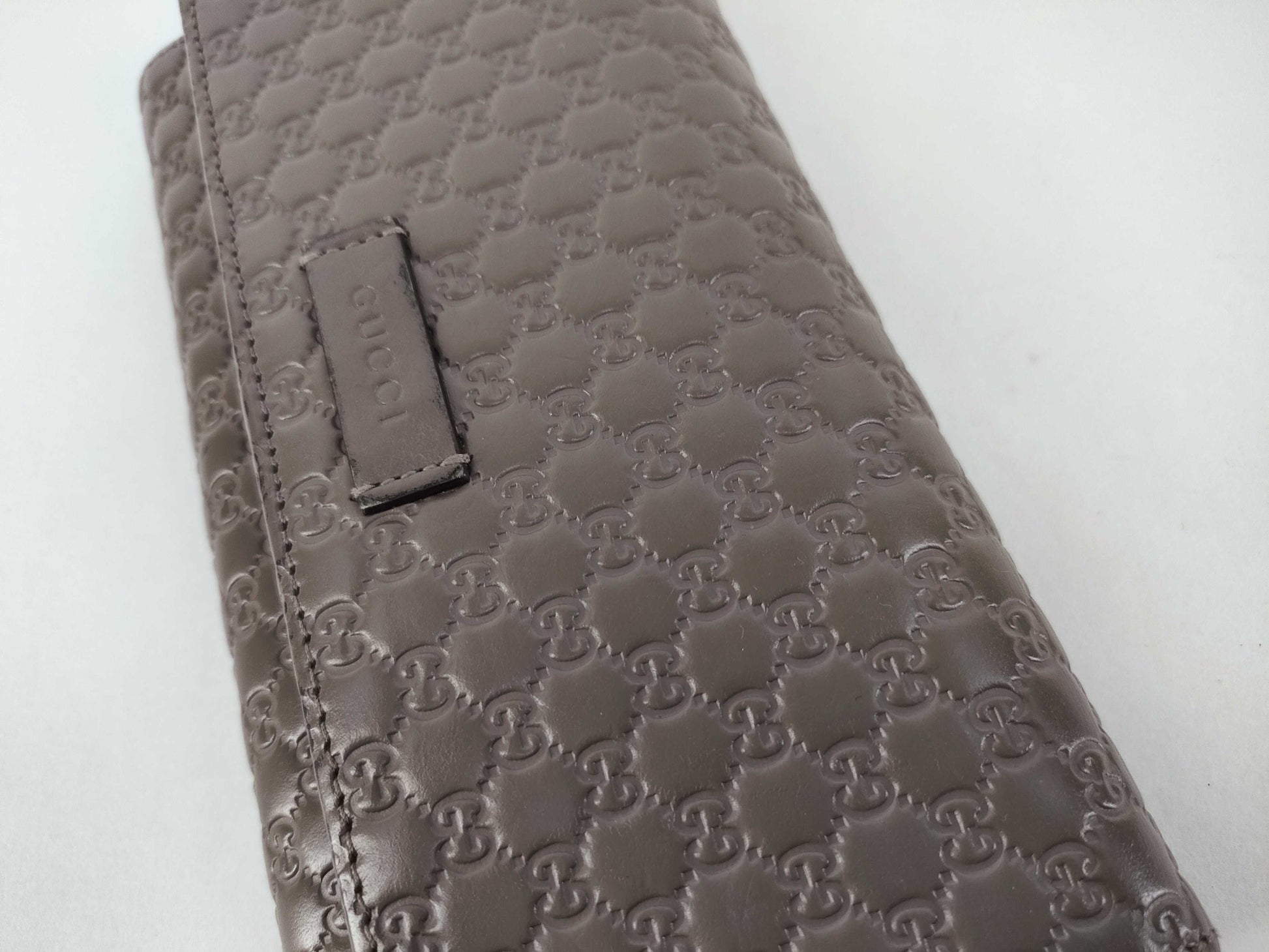 GUCCI Guccissima Gucci Micro Guccissima Bi-fold Long Wallet Leather Gray 449396 Wallet