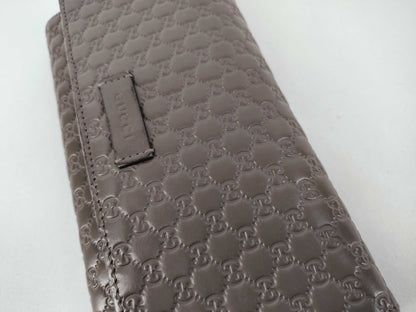 GUCCI Guccissima Gucci Micro Guccissima Bi-fold Long Wallet Leather Gray 449396 Wallet