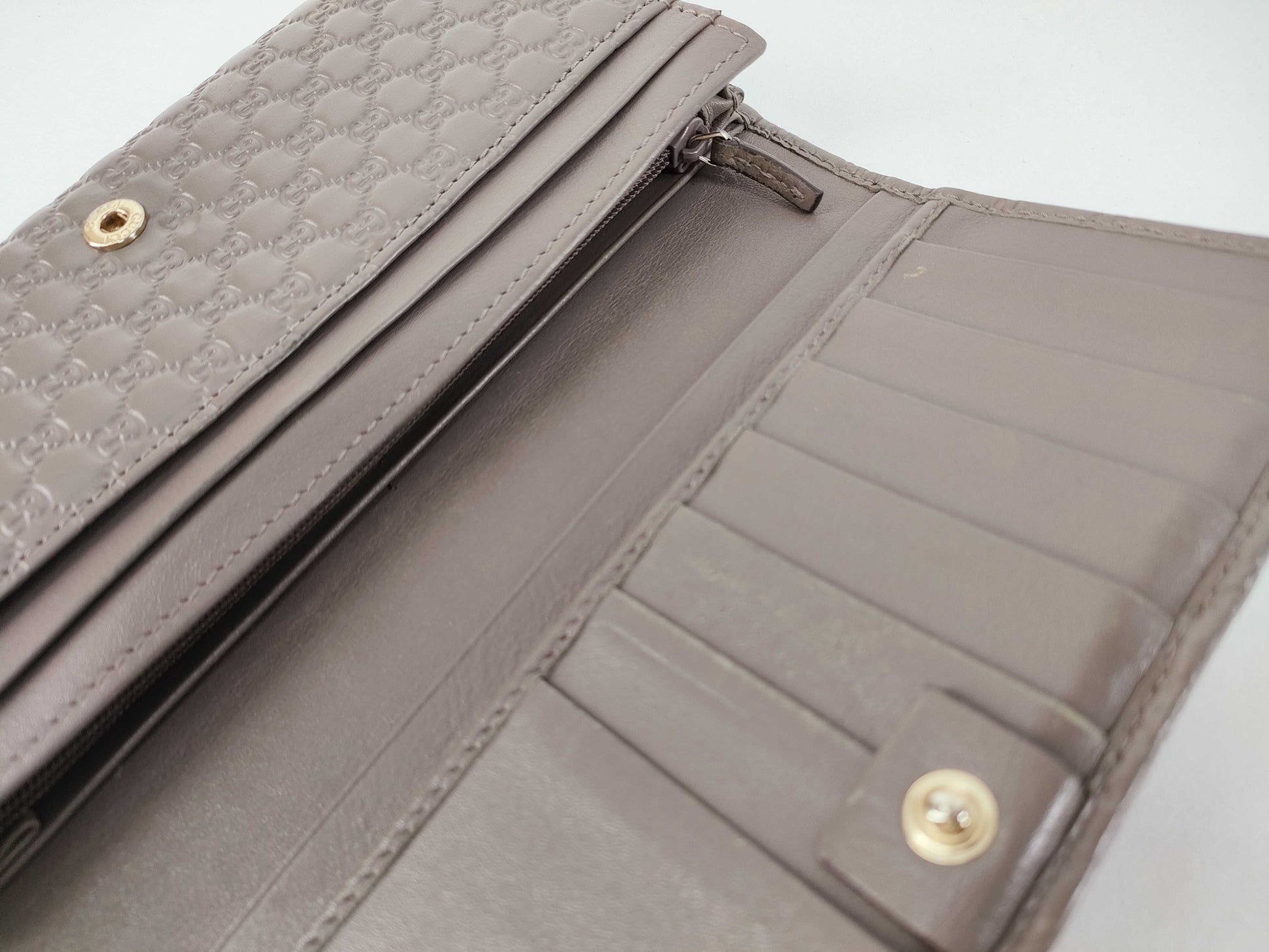 GUCCI Guccissima Gucci Micro Guccissima Bi-fold Long Wallet Leather Gray 449396 Wallet