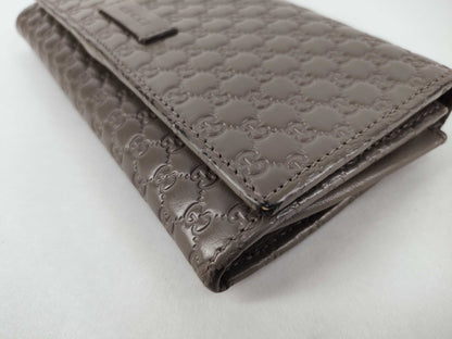 GUCCI Guccissima Gucci Micro Guccissima Bi-fold Long Wallet Leather Gray 449396 Wallet