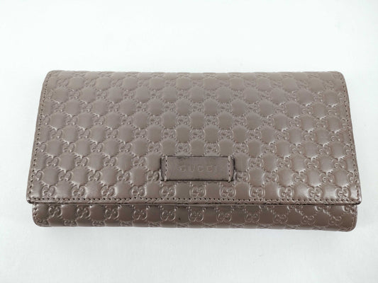 GUCCI Guccissima Gucci Micro Guccissima Bi-fold Long Wallet Leather Gray 449396 Wallet