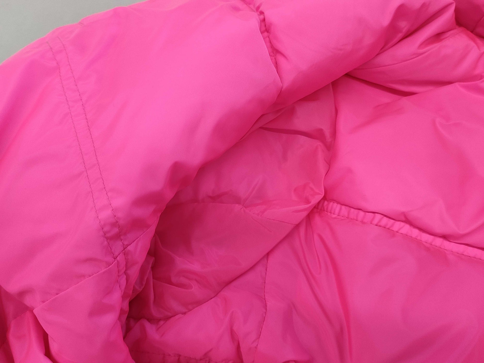 PRADA Triangle Logo Down Jacket, Pink, Recent Model
