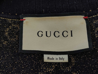 GUCCI GG Cardigan Knit, Excellent Condition, Lamé, Gold