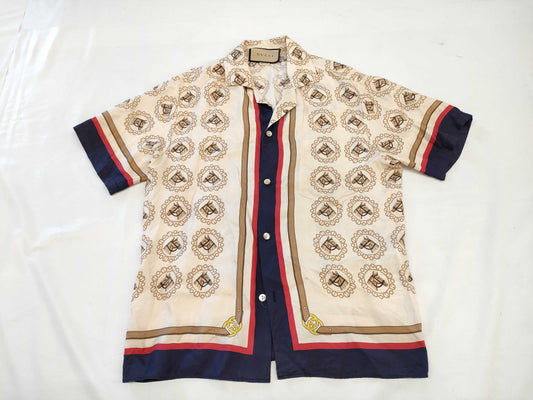 GUCCI Horse Shirt Men's Horse Silk