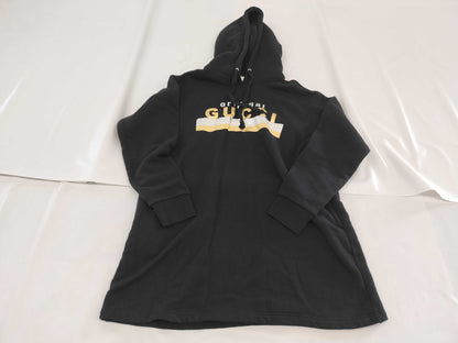 GUCCI Hoodie Dress, Black, Long, Size XS, Tops