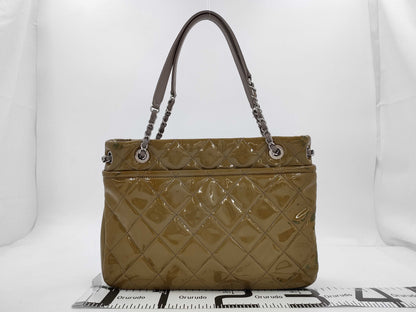 CHANEL Timeless Patent Chain Tote Shoulder Bag