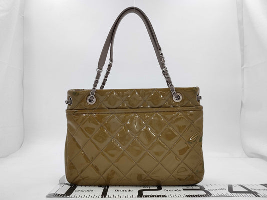 CHANEL Timeless Patent Chain Tote Shoulder Bag