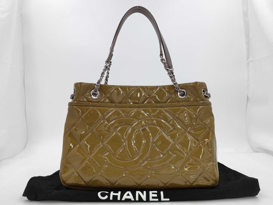 CHANEL Timeless Patent Chain Tote Shoulder Bag