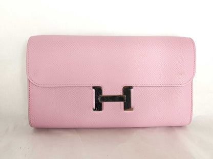 HERMES Constance To-Go Long Wallet with Z Stamp, Epsom Leather, Silver Hardware
