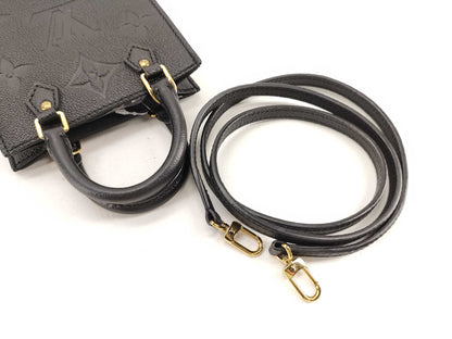 LOUIS VUITTON Monogram Empreinte Petite Sac Plat Handbag M81417 Black Tote Bag