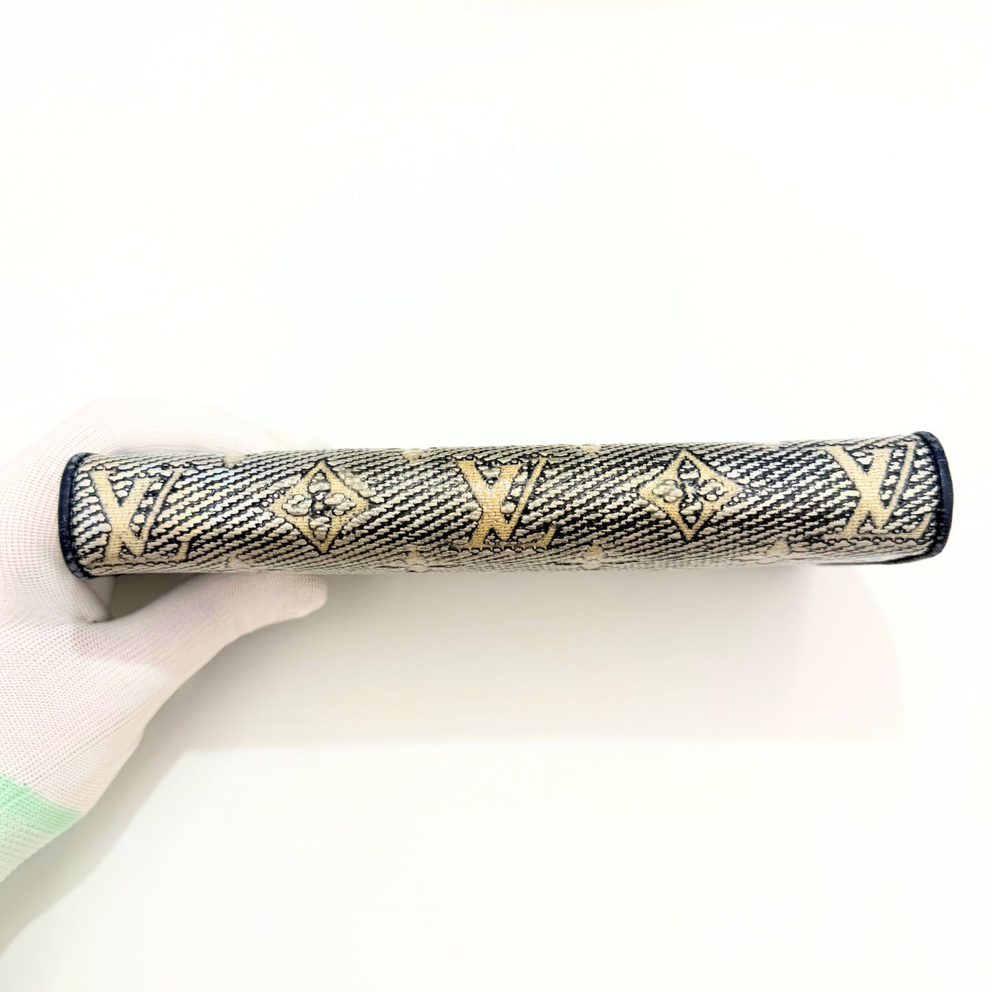 LOUIS VUITTON Monogram Jacquard Zippy Wallet, Navy, M82468, Wallet, Box, Dust Bag Included
