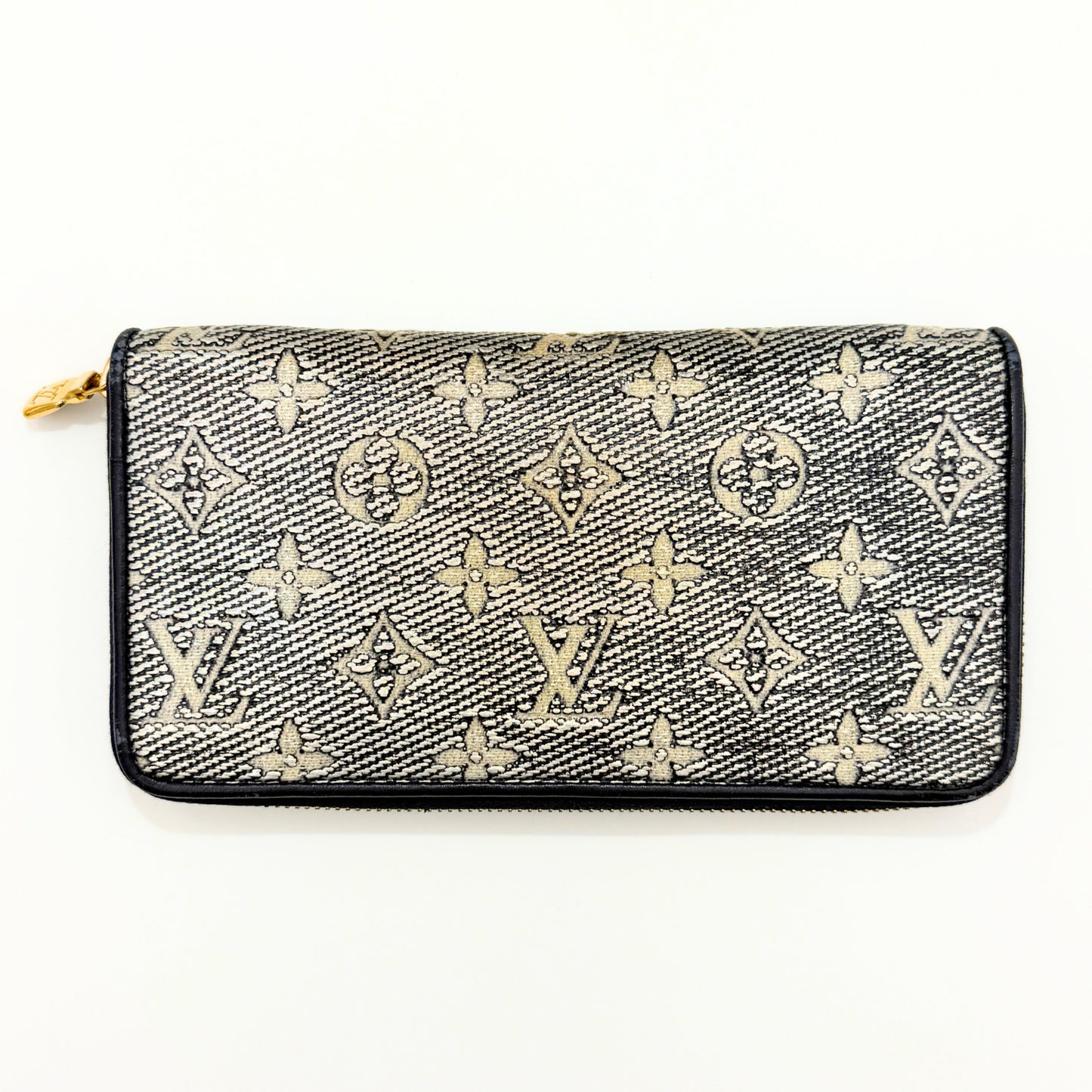 LOUIS VUITTON Monogram Jacquard Zippy Wallet, Navy, M82468, Wallet, Box, Dust Bag Included