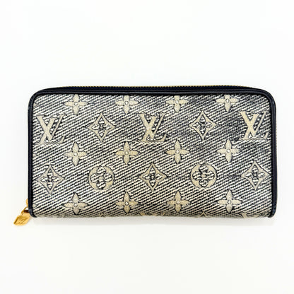 LOUIS VUITTON Monogram Jacquard Zippy Wallet, Navy, M82468, Wallet, Box, Dust Bag Included