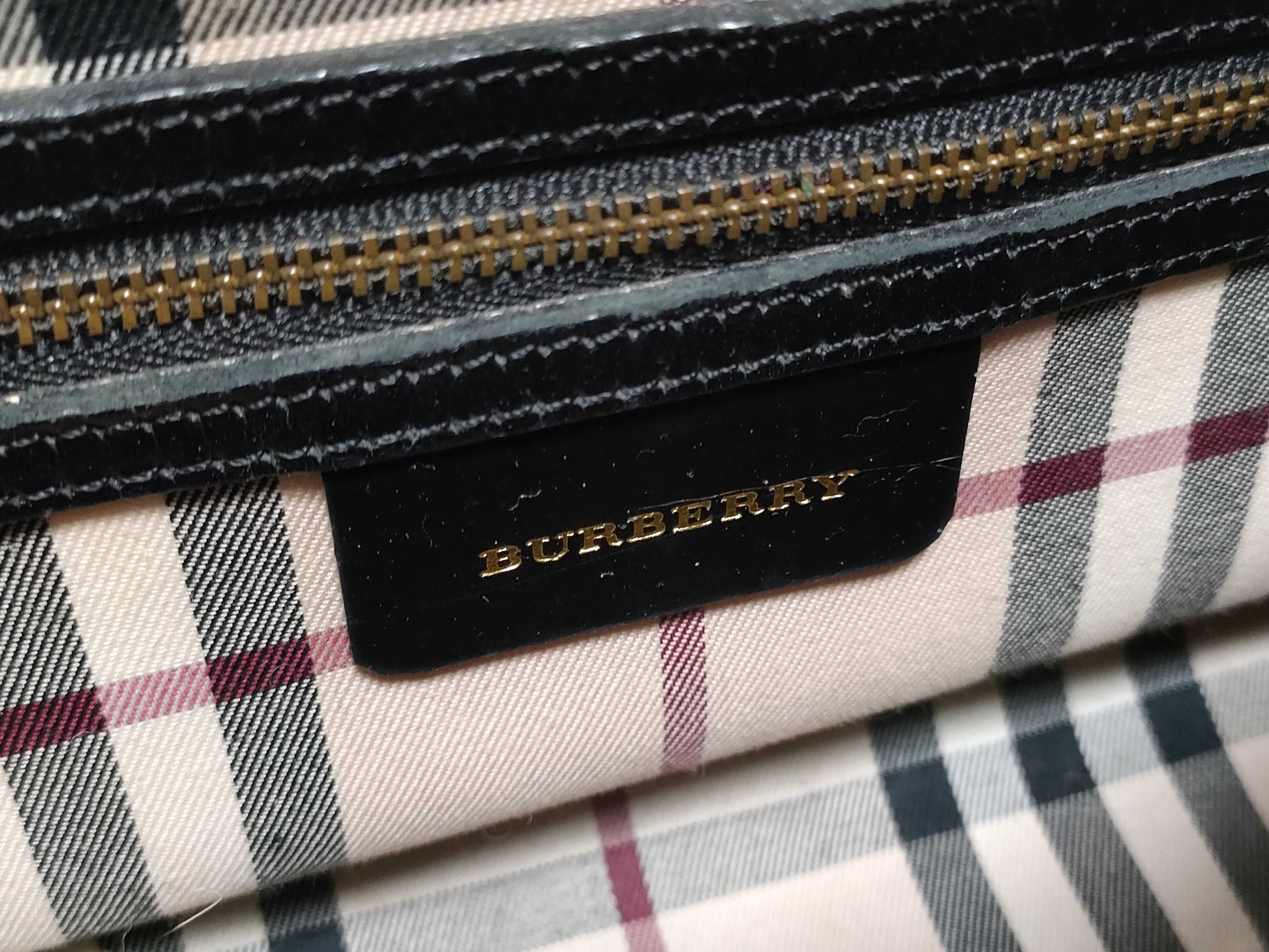 BURBERRY Black Leather Handbag Z6129 Handbag