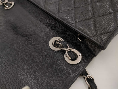CHANEL Deca Matelasse 30 Chain Shoulder Bag with Turnlock Caviar Skin