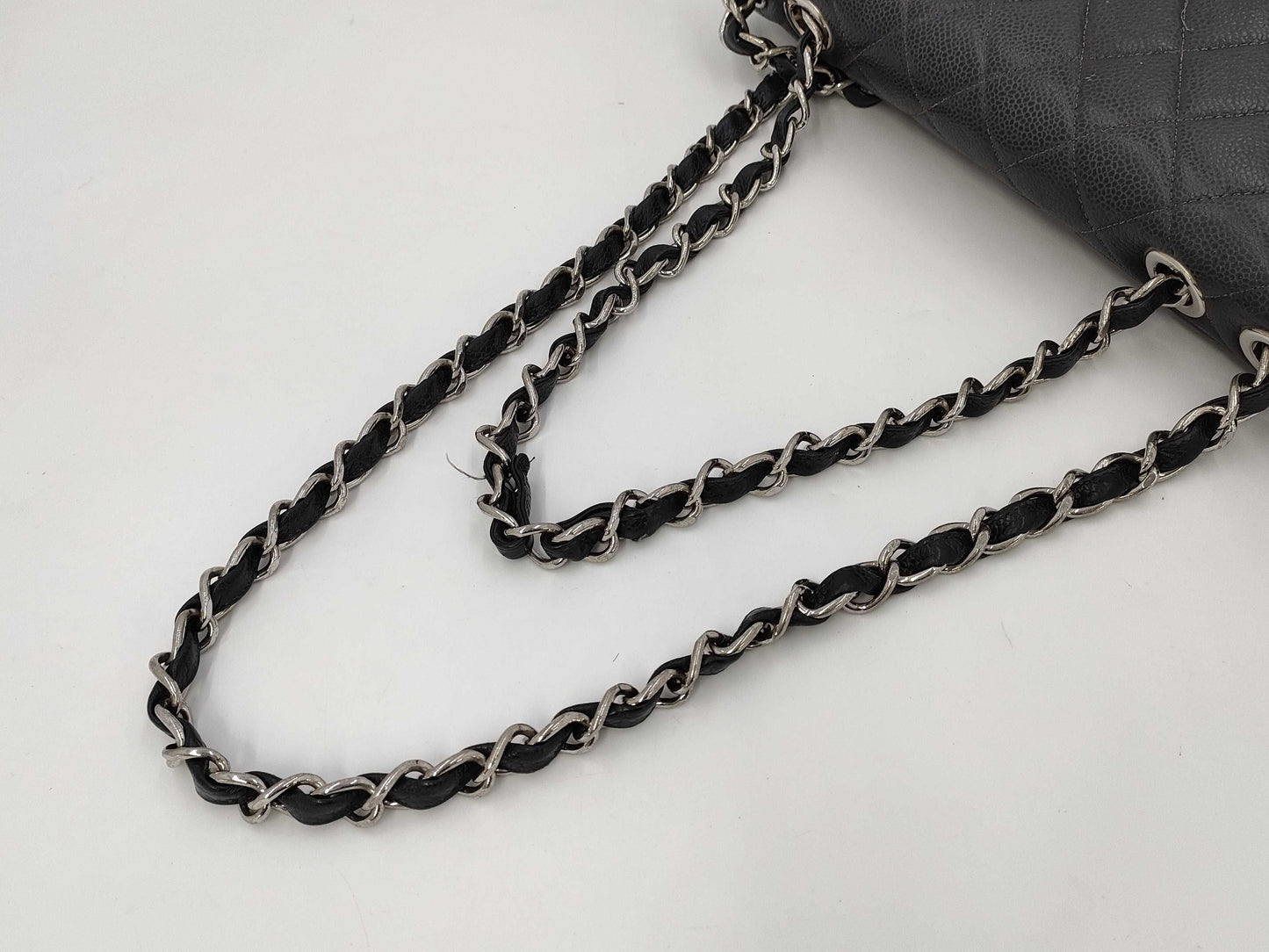 CHANEL Deca Matelasse 30 Chain Shoulder Bag with Turnlock Caviar Skin