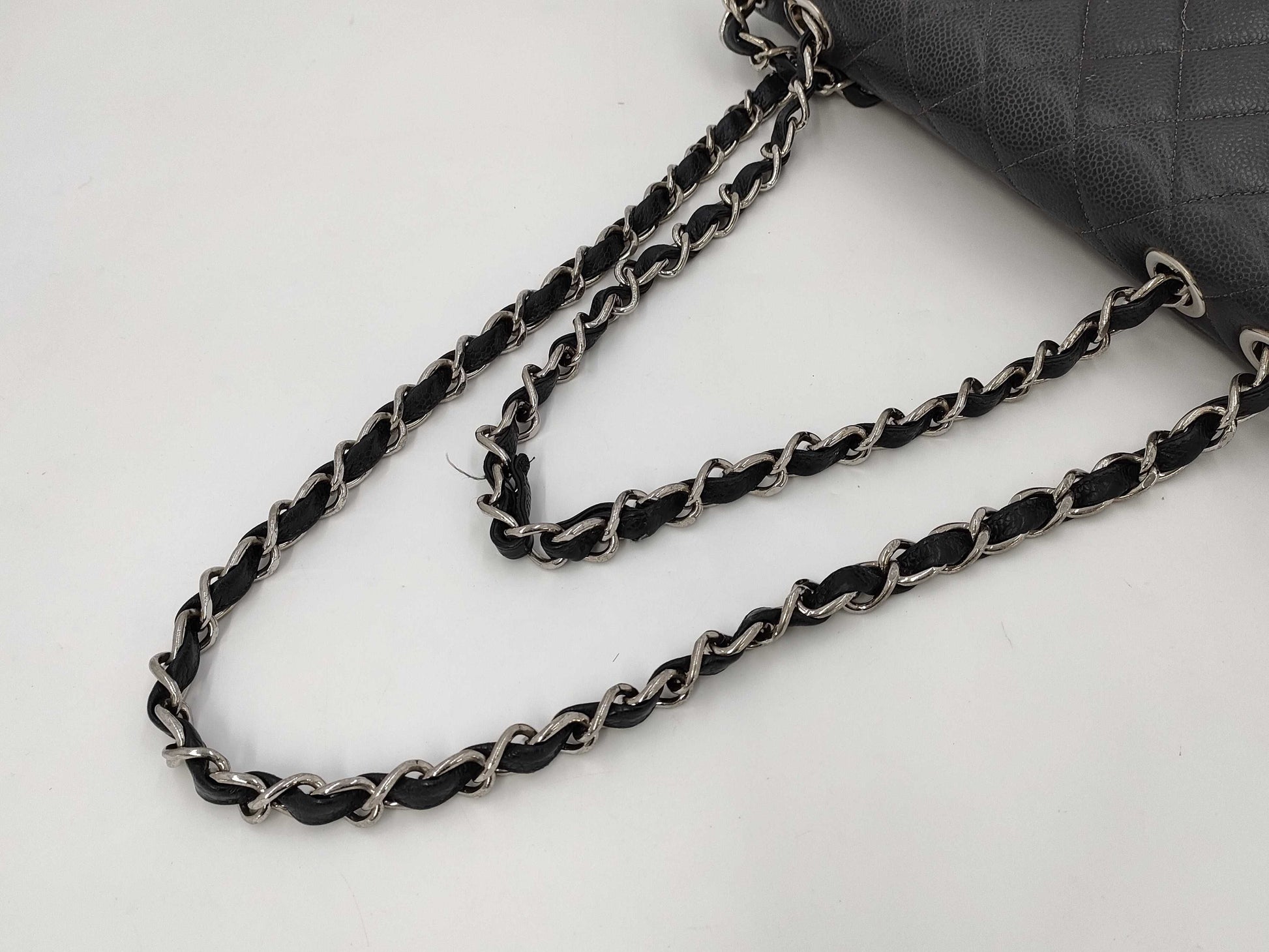 CHANEL Deca Matelasse 30 Chain Shoulder Bag with Turnlock Caviar Skin