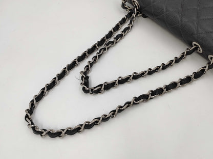 CHANEL Deca Matelasse 30 Chain Shoulder Bag with Turnlock Caviar Skin