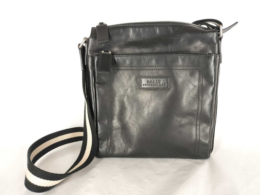 BALLY Leather Trainspotting Shoulder Bag, Black