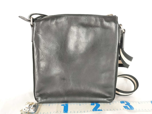 BALLY Leather Trainspotting Shoulder Bag, Black