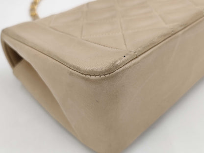 CHANEL Diana Flap Chain Bag, Beige, 23cm, Lambskin, Strap Thread, No Seal, Warranty Card Included, 2046331, Shoulder Bag