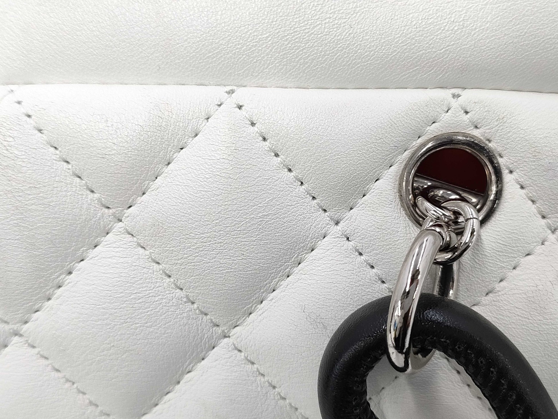 CHANEL Cambon Line White Bag Warranty 9848691 Handbag