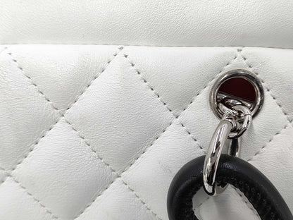 CHANEL Cambon Line White Bag Warranty 9848691 Handbag