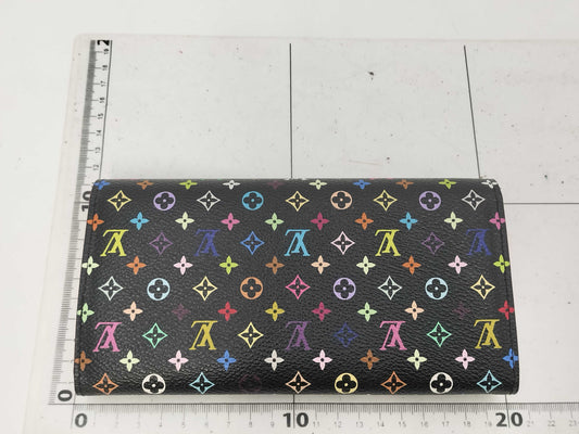 LOUIS VUITTON LV Portefeuille Sarah Multicolor Black M93747 Wallet with Box