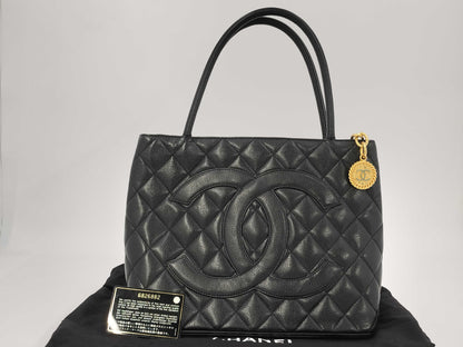 CHANEL Caviar Leather Reissue Tote Bag, Gold Hardware, Black, No. 6