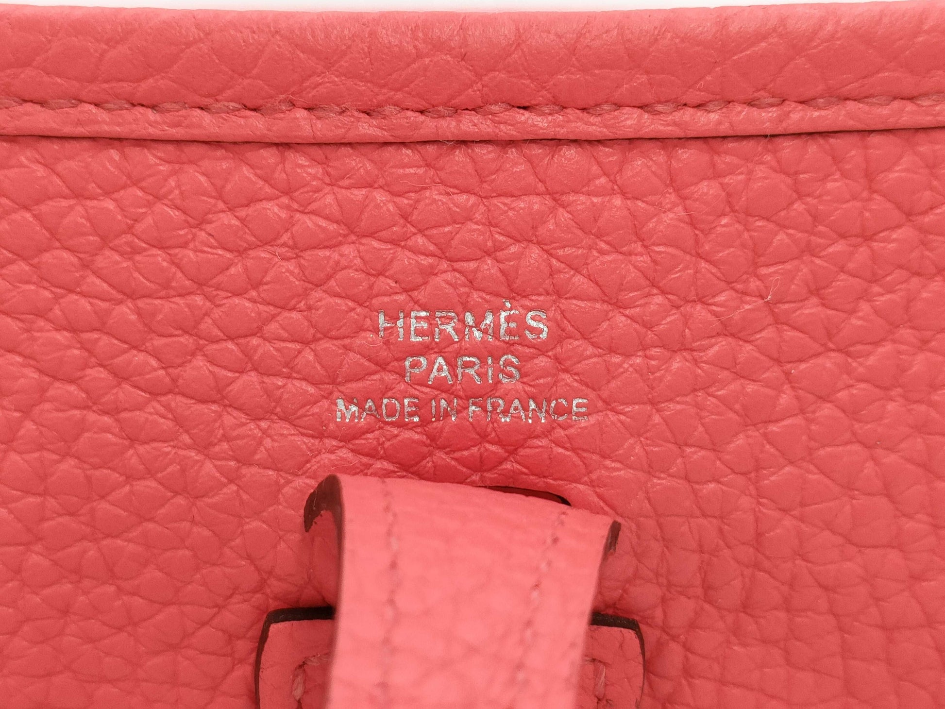 HERMES Evelyn TPM Amazon Rose Texas Taurillon Clemence Leather Shoulder Bag with Silver Hardware and B Stamp