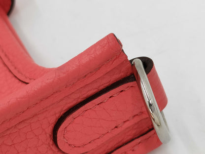 HERMES Evelyn TPM Amazon Rose Texas Taurillon Clemence Leather Shoulder Bag with Silver Hardware and B Stamp