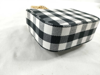 CELINE Triomphe Canvas Gingham Check Shoulder Bag