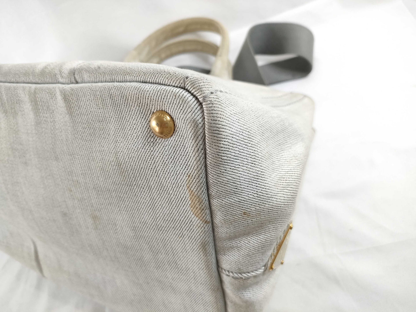 PRADA Canapa Tote Bag with Strap