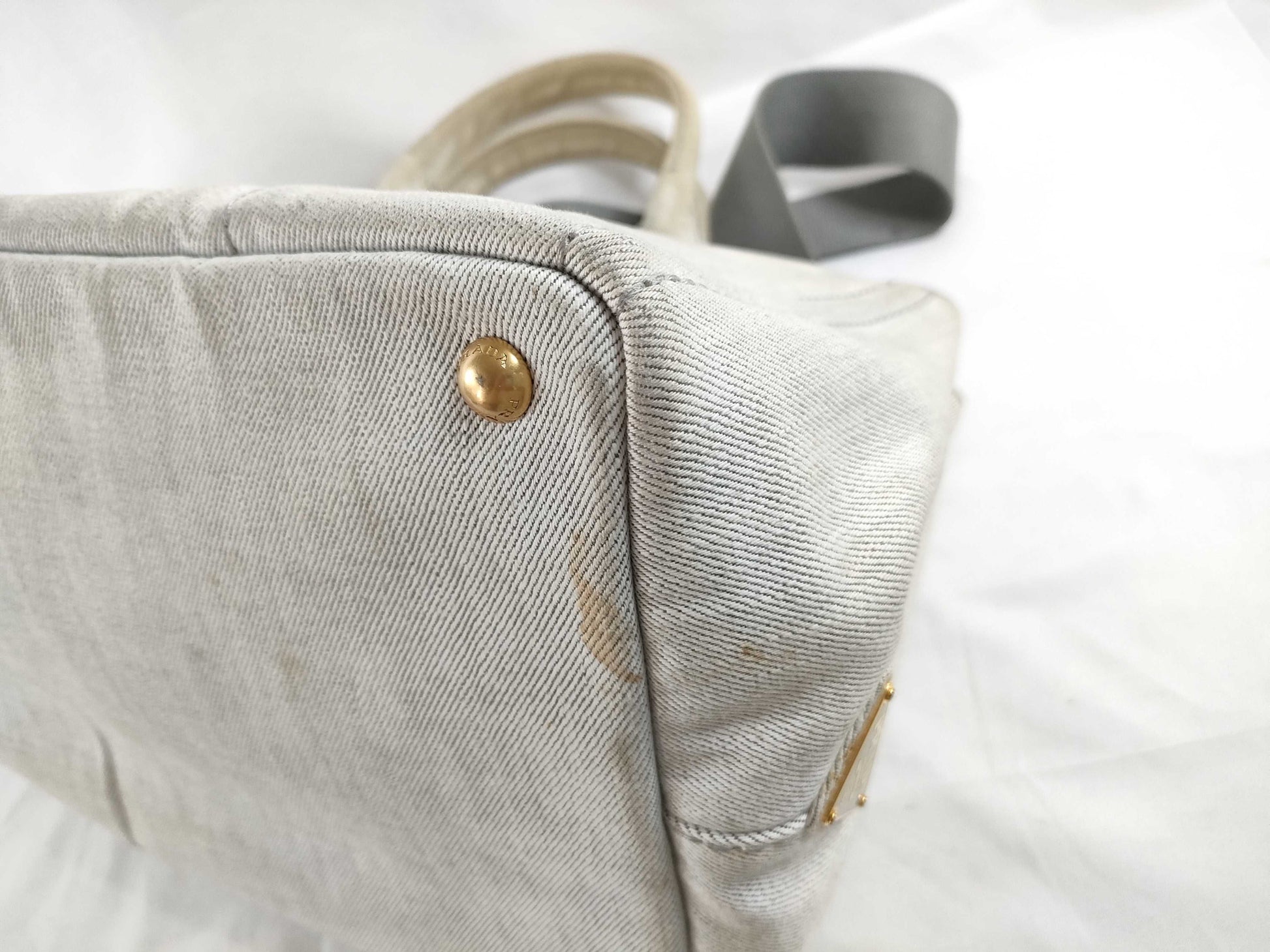 PRADA Canapa Tote Bag with Strap